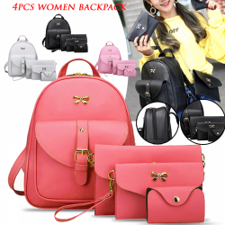 Women Backpack Mini Soft Touch 4Pcs Backpack, TOO1